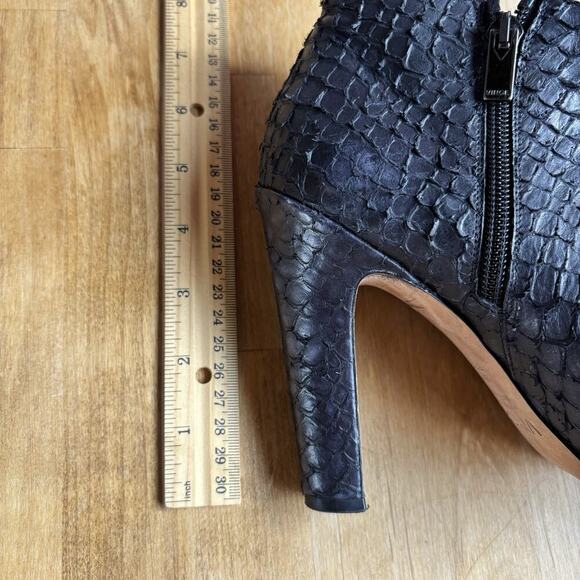 Vince Womens Leather Textured Boho Snake Zip Block Booties Black 8M EUR 39 - Picture 6 of 11